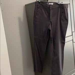 The loft super soft gray button detail pant